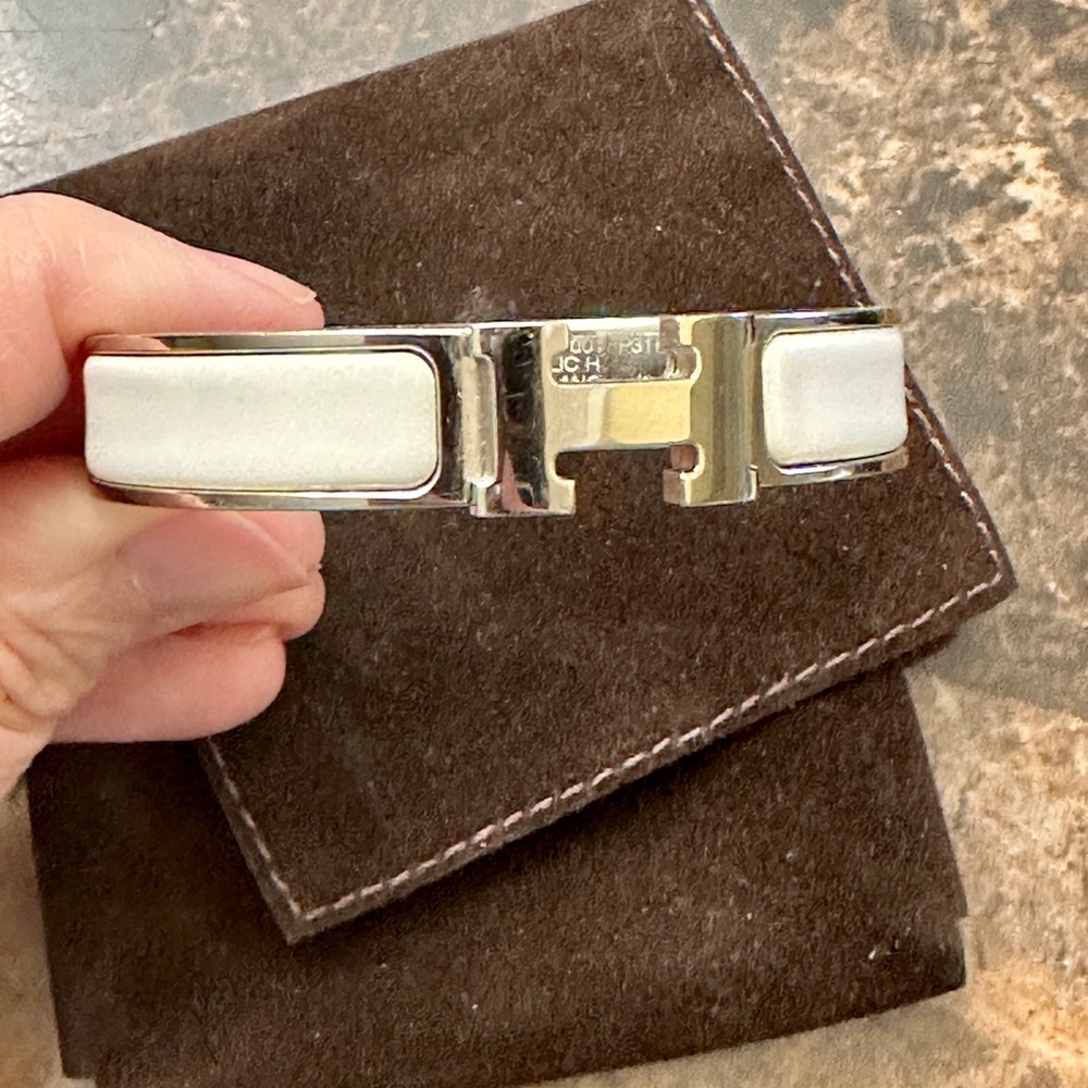 Hermes Clic H White/Silver Size Pm (Small) - image 1
